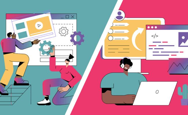 Illustration of landing page and microsite.