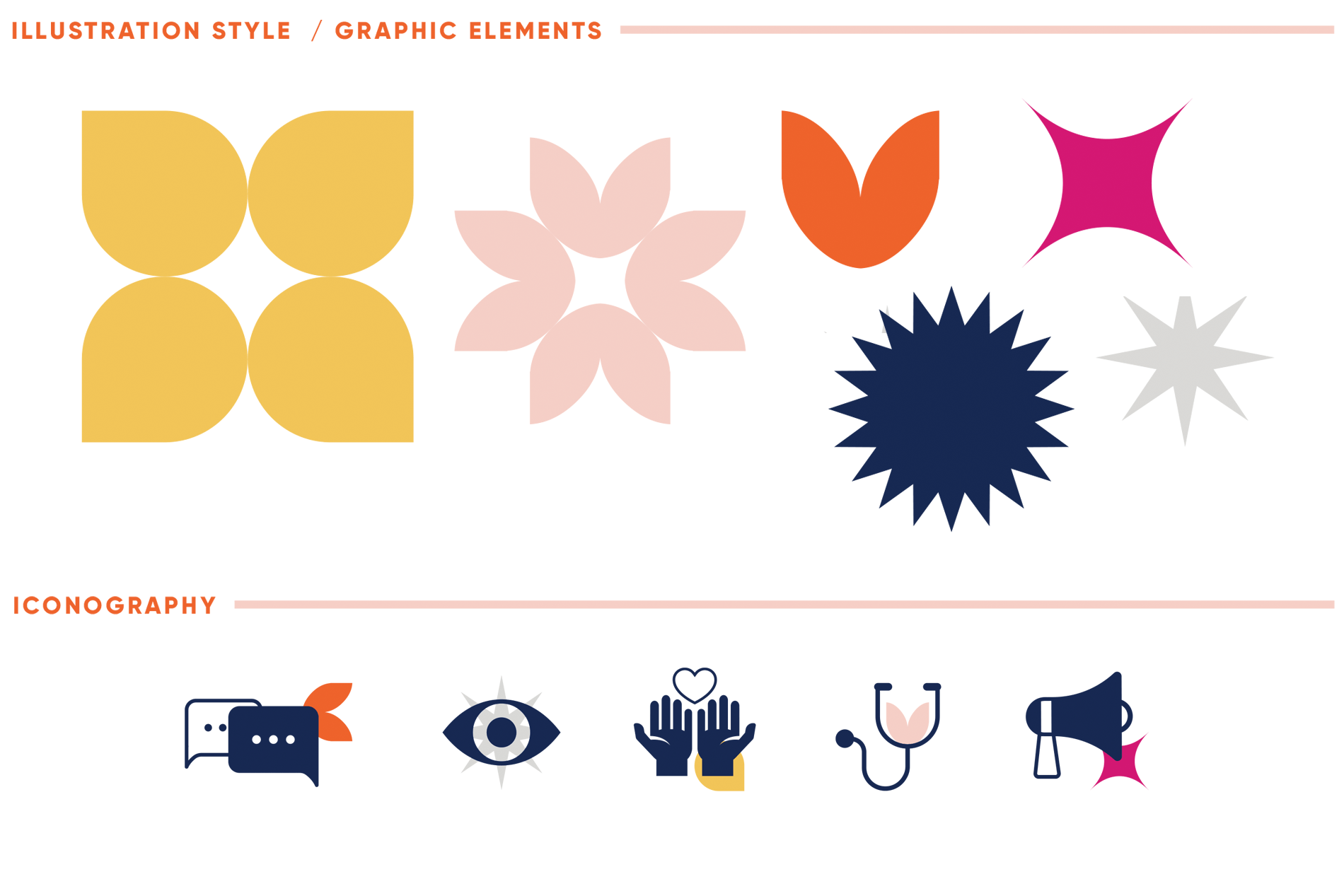 Gateway to Hope's brand refresh - graphic elements and icon set.