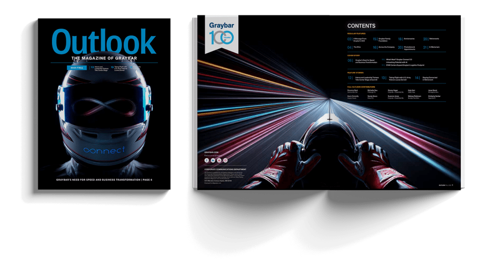 Outlook publication spread.