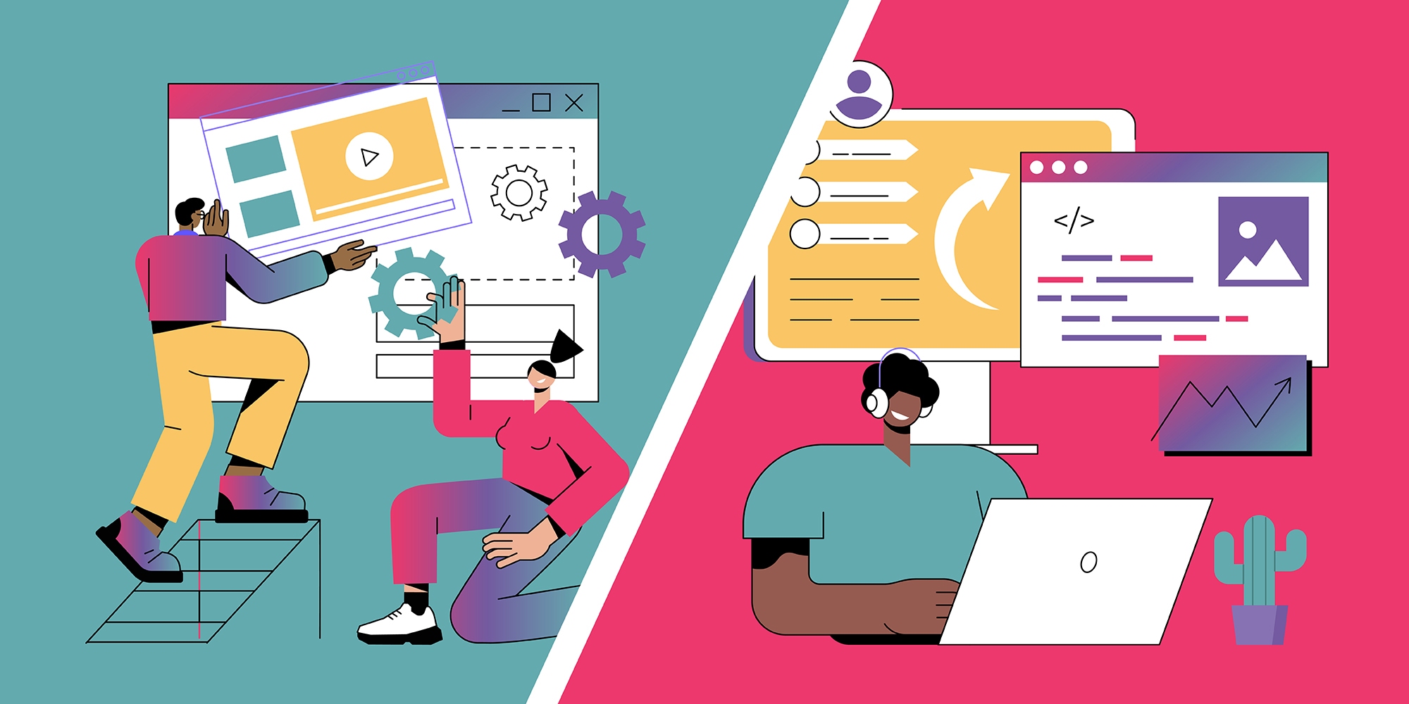 Illustration of landing page and microsite.